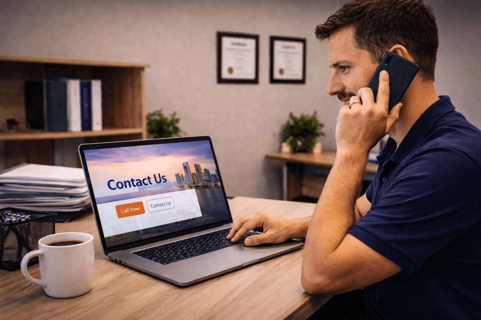 Tampa homeowner contacting a roofing specialist for inspection service